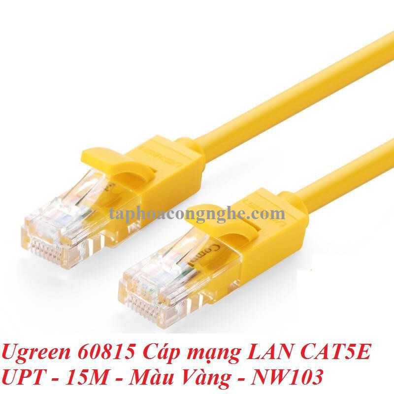 Ugreen 60815 15M màu Vàng Cáp mạng LAN CAT5E UTP NW103 30060815